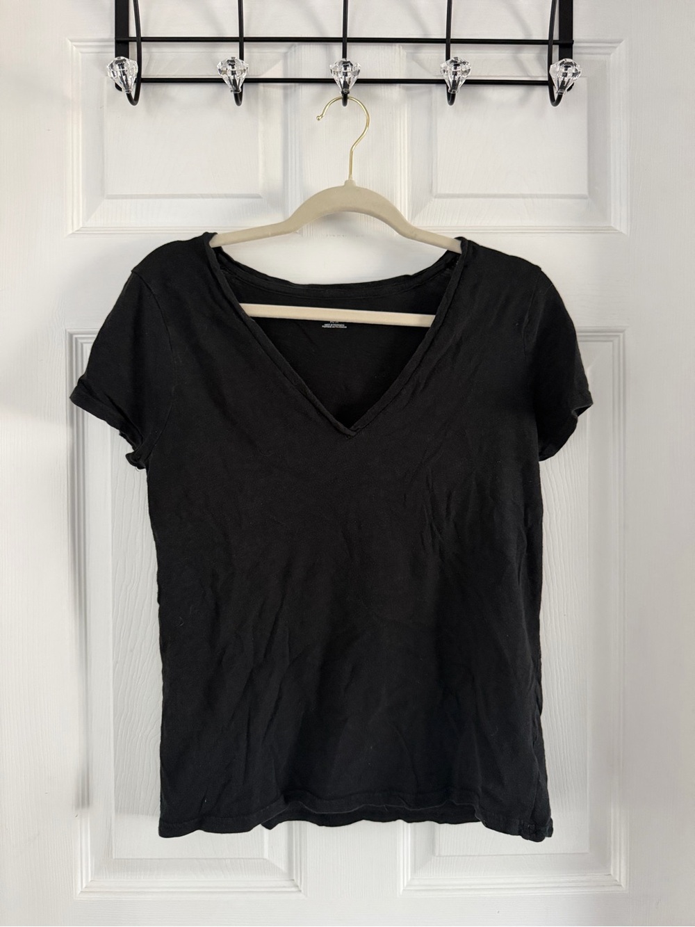 Merona Black V-Neck Short Sleeve Tee